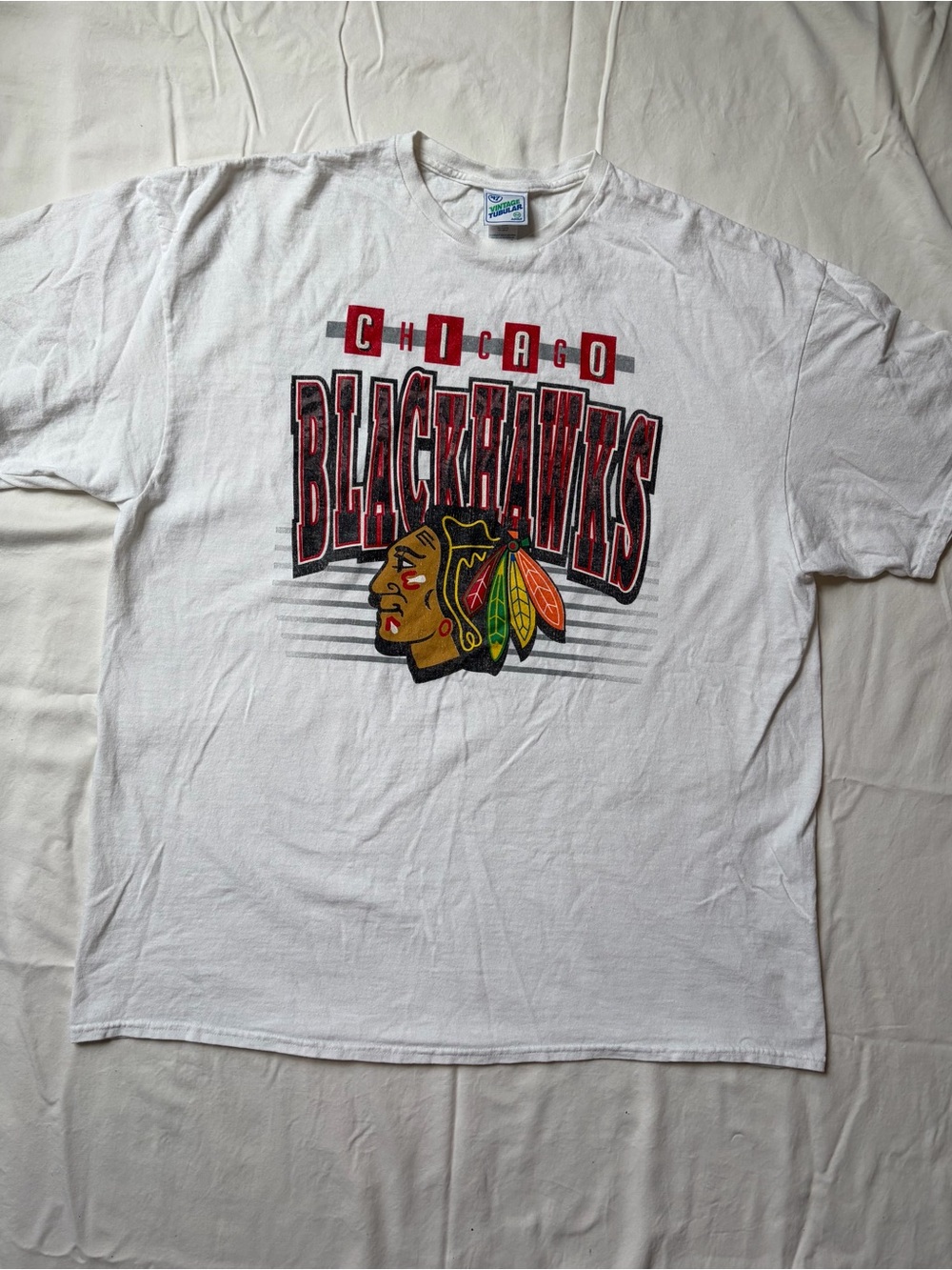 Chicago Blackhawks White Graphic Short Sleeve Tee
